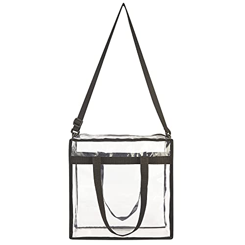 NATURAL STYLE Clear Tote Bag Stadium Security Approved, See Through Clear Handbag Purse Bag for Work, Beach, Stadium, Makeup, Cosmetics