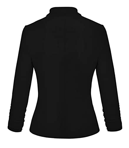 Women's Casual Work Office Blazer Jacket JK1131 SLPBLK M