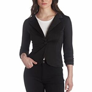 Women's Casual Work Office Blazer Jacket JK1131 SLPBLK M