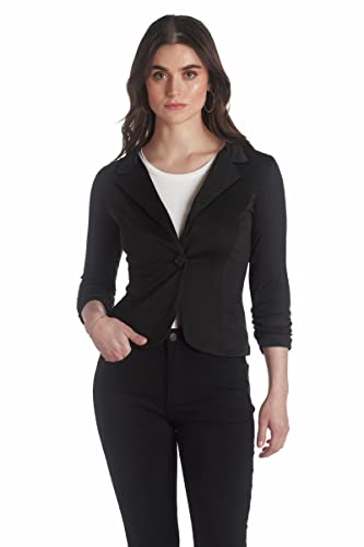 Women's Casual Work Office Blazer Jacket JK1131 SLPBLK M