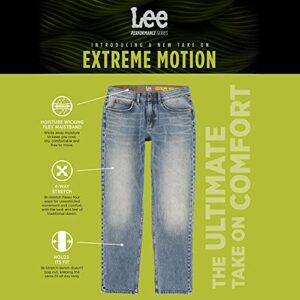 Lee Men's Extreme Motion Bi-Stretch Straight Fit Tapered Leg Jean, Bucket, 36W x 29L