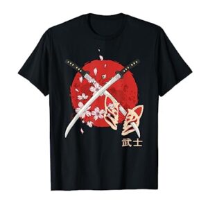 Ancient Japanese Cherry Blossom Samurai Katana Sword T-Shirt
