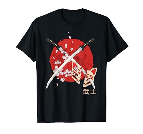 Ancient Japanese Cherry Blossom Samurai Katana Sword T-Shirt