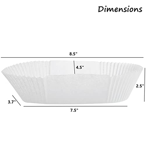 DEAYOU 80 PCS Loaf Bread Baking Liners, Paper Loaf Pan Liners, Disposable Greaseproof Baking Cups Tin Liners for Cakes, Snacks, Cupcakes, Muffins, Weddings, Parties, White, Recyclable