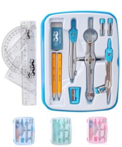 mr. pen- geometry set, 13 pcs, compass for geometry, protractor set, geometry kit set with shatterproof storage box, geometry kit, drawing tools, drafting set, drafting tools & drafting kits (blue)