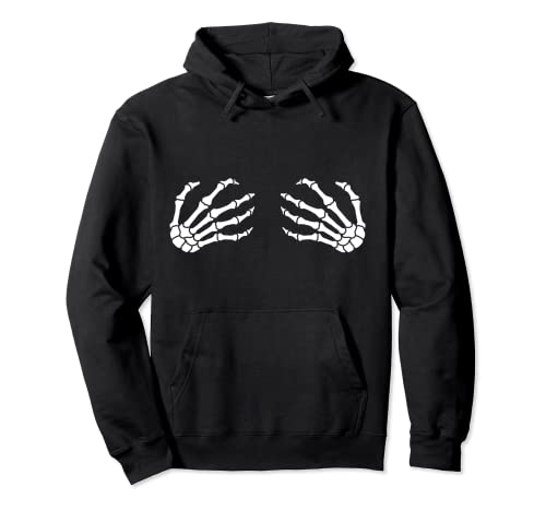 Halloween, Skeleton Hands, Boobs, Funny For Women Pullover Hoodie