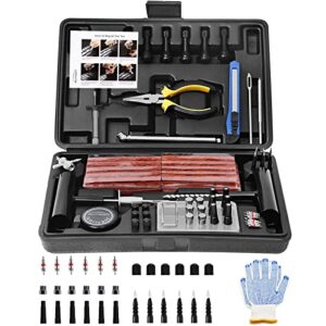 autown tire repair kit, 102 pcs heavy duty tire plug kit for car, universal tire patch kit to fix punctures and plug flats, tire repair plugs truck, rv, atv, tractor, trailer