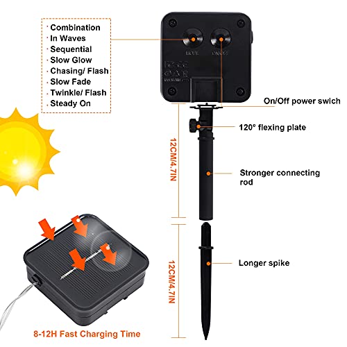 Twinkle Star 2 Pack Outdoor Solar String Lights, 39.4 FT 120 LED Solar Powered Christmas Decorative Fairy Lights with 8 Modes, Waterproof Light for St. Patrick¡¯s Day Patio Yard Wedding Party, Green