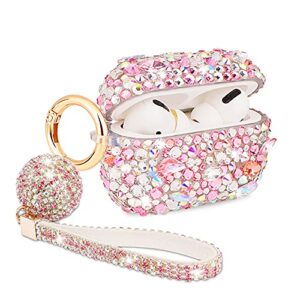 luxurious rhinestone airpods pro case, protective bling diamonds airpod charging protective case cover for apple i10/i12 tws