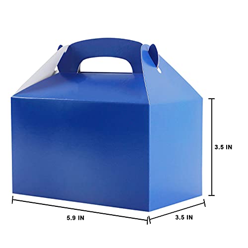 Blue Party Treat Box 24 Pcs Blue Candy Cake Gift Boxes DIY Party Favors Bags Snack Goody Cardboard Gable Boxes Perfect For Kids Birthday Party Gift Giving Summer Ocean Theme Baby Shower Wedding Graduation Party Supplies Decorations
