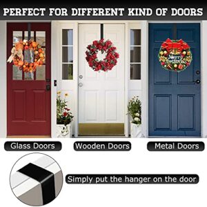 Komotu 15" Wreath Hanger for Front Door - Halloween Christmas Easter Decoration Metal Over The Door Single Hook Ornament Wreath Door Hanger (Black)