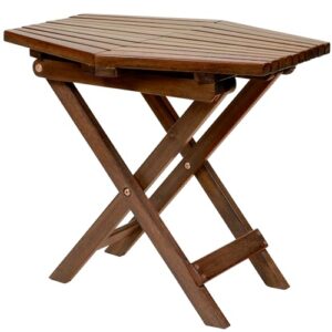 clevermade tamarack folding table - outdoor patio furniture accessory for home entertaining in the patio, backyard, and deck, cinnamon, small