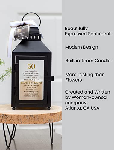 Celebrating 50 Years Together - 50th Wedding Anniversary Lantern - Golden Anniversary Keepsake