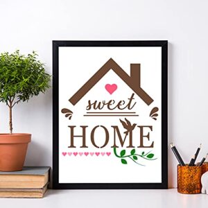 16 Pieces Farmhouse Stencils Large Stencils for Painting on Wood Reusable Iod Transfers Stencils for Crafts Rustic Sign Painting Art Templates Letter Stencils for Painting Home Dining Wall Decor