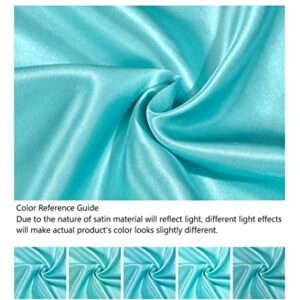 Alexandra's Secret Home Collection Satin Pillowcase for Hair and Skin, Pack of 2 - Feels Like Real Silk Pillow Cover - Satin Pillow Cases Set of 2 with Zipper Closure (Aqua, Standard)