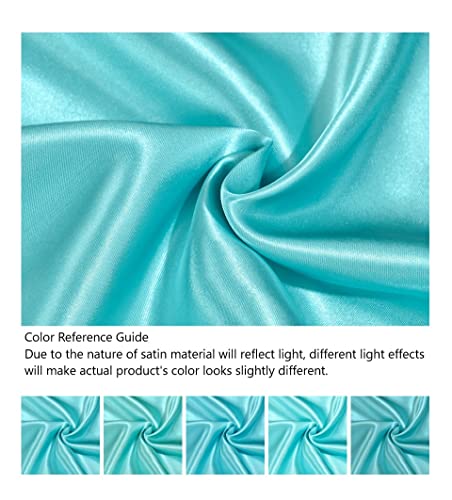 Alexandra's Secret Home Collection Satin Pillowcase for Hair and Skin, Pack of 2 - Feels Like Real Silk Pillow Cover - Satin Pillow Cases Set of 2 with Zipper Closure (Aqua, Standard)