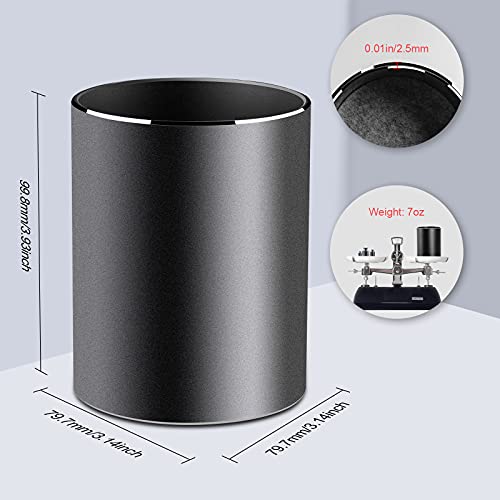 Dofuhem Pen Holder, Metal Pencil cup, Round Aluminum Desktop Organizer and Storage Box for Office,School,Home and Kids, Non-slip silicone bottom, 3.9×3.1×3.1inch, Black