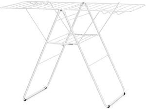 brabantia hangon laundry drying rack (20m / fresh white) compact, foldaway, adjustable indoor stainless steel clothes horse