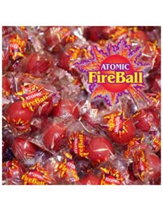 atomic fireballs - fireball candy bulk - 1 lb - hot jawbreakers candy - bulk candy - individually wrapped - atomic fireball candy - spicy candy - red hot cinnamon candy balls - fire balls hard candy