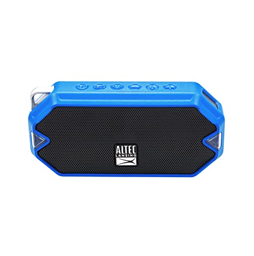 Altec Lansing HydraMini Wireless Bluetooth Speaker, IP67 Waterproof USB C Rechargeable Battery with 6 Hours Playtime, Compact, Shockproof, Snowproof, Everything Proof (Royal Blue)