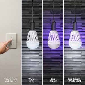 Feit Electric LED Bug Zapper Light Bulb - 2 in 1 UV Light attracts and zaps Mosquitoes and Other Annoying pests | Keeps Bugs Away