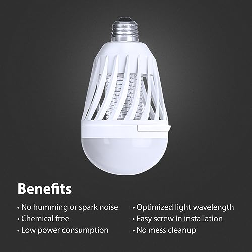 Feit Electric LED Bug Zapper Light Bulb - 2 in 1 UV Light attracts and zaps Mosquitoes and Other Annoying pests | Keeps Bugs Away