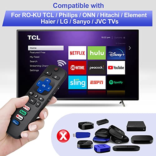 LOUTOC Universal Replacement Compatible with TCL-ROKU-TV-Remote, RC280 RC282 Compatible with Roku Philips, ONN, Hitachi, Element, Haier, LG, Sanyo, JVC TVs(Infrared)