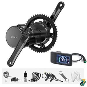 bafang bbs02b 48v 750w mid drive kit for 68mm bottom bracket, 8fun electric bike mid mount motor with 500c display & 44t chainring, ebike conversion for mountain road commuter bicycle (no battery)