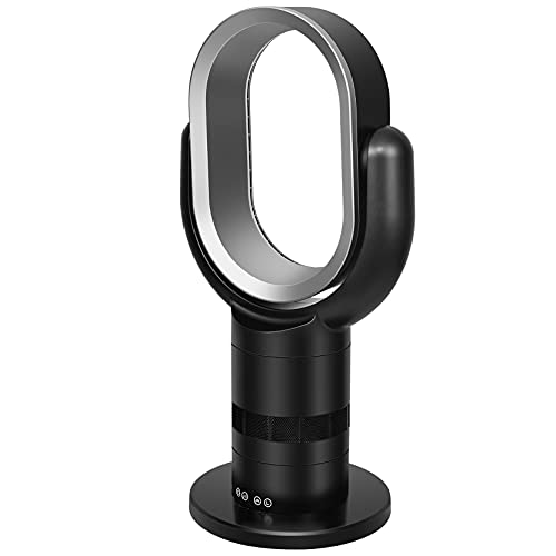 Simple Deluxe Portable Bladeless Tower Fan, 10 Speeds Settings, 10-Hour Timing Closure, Low Noise, Lightweight, 24 Inches, Black