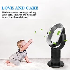 Simple Deluxe Portable Bladeless Tower Fan, 10 Speeds Settings, 10-Hour Timing Closure, Low Noise, Lightweight, 24 Inches, Black