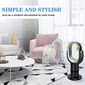 Simple Deluxe Portable Bladeless Tower Fan, 10 Speeds Settings, 10-Hour Timing Closure, Low Noise, Lightweight, 24 Inches, Black
