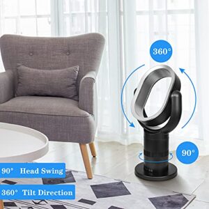 Simple Deluxe Portable Bladeless Tower Fan, 10 Speeds Settings, 10-Hour Timing Closure, Low Noise, Lightweight, 24 Inches, Black