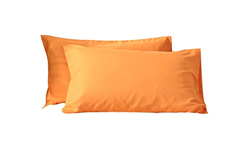 EVOLIVE Ultra Soft Brushed Microfiber Standard Size 20"x30" Pillowcases Pair Set of 2 with Envelope Closure (20"x30" Standard, Orange)