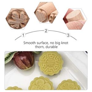 EXCEART Wooden Clay Stamp 7Pcs Column Wood Clay Stamps Hand Carved Stamps DIY Pottery Printing Blocks with Mixed Patterns
