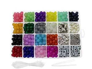 pamir tong 1000pcs glass bead sets for jewelry making kit, 8mm bracelets beads supplies,imitative jade beads,pearl beads, crystal spacer beads, bracelet loose bead sets