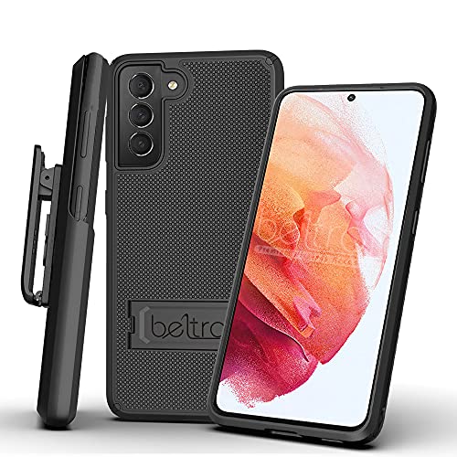 BELTRON Combo Case & Holster for Samsung Galaxy S21 Plus, Slim Protective Full Body Dual Guard Grip Case & Swivel Belt Clip Combo with Kickstand / Card Holder for Galaxy S21+ 5G 6.7 Inch