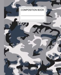 composition notebook: camo print composition notebook, wide ruled paper notebook journal | wide blank lined workbook for teens kids students girls by natalia horn