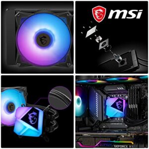 MSI MAG CoreLiquid C360 - AIO ARGB CPU Liquid Cooler - 360mm Radiator - LGA 1700 Ready - Triple 120mm ARGB PWM Fans ,Black