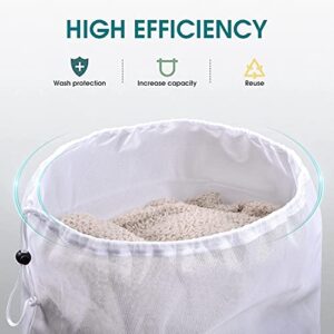 OTraki 4 Set Laundry Bags 2 Pack 28 x 45 inch and 2 Pack 24 x 35 inch Heavy Duty Large Drawstring Mesh Washing Bag for Dirty Clothes Home College Dorm Travel Use