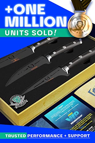 Dalstrong Fruit & Vegetable Paring Knife Set - 3 Piece - Gladiator Series Elite - Forged German High-Carbon Steel - Sheaths Included - Carving and Detail Knives Set - Kitchen Knife - NSF Certified