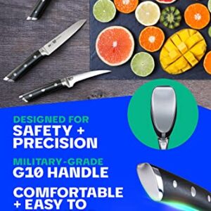 Dalstrong Fruit & Vegetable Paring Knife Set - 3 Piece - Gladiator Series Elite - Forged German High-Carbon Steel - Sheaths Included - Carving and Detail Knives Set - Kitchen Knife - NSF Certified