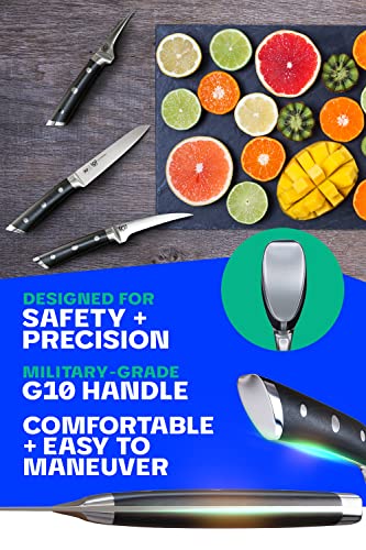 Dalstrong Fruit & Vegetable Paring Knife Set - 3 Piece - Gladiator Series Elite - Forged German High-Carbon Steel - Sheaths Included - Carving and Detail Knives Set - Kitchen Knife - NSF Certified