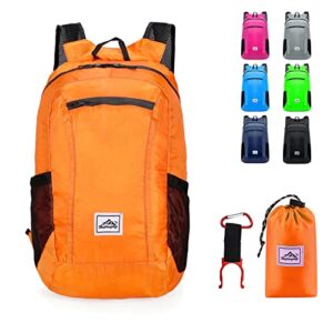 lywencom hiking backpack,ultra-light 20l waterproof folding sports lightweight waterproof backpack suitable for outdoor camping picnic (orange)