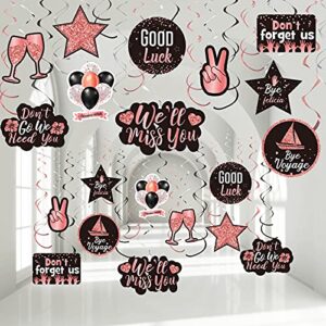 30 pieces farewell party decorations, glitter we will miss you sign going away party foil ceiling decor for retirement party bye office work party (rose gold)