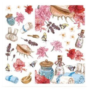 spa rub on stickers, 6 x 6 inch sheet - dry rub-on/off transfers stickers for furniture crafts decorating