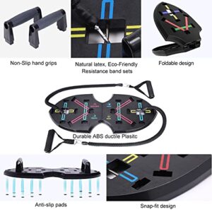 Upgraded Push Up Board: Multi-Functional 20 in 1 Push Up Bar with Resistance Bands, Portable Home Gym, Strength Training Equipment, Push Up Handles for Perfect Pushups, Home Fitness for Men and Women, Gift for Boyfriend