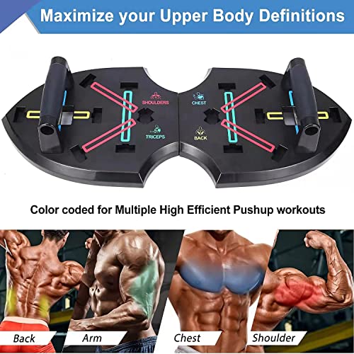 Upgraded Push Up Board: Multi-Functional 20 in 1 Push Up Bar with Resistance Bands, Portable Home Gym, Strength Training Equipment, Push Up Handles for Perfect Pushups, Home Fitness for Men and Women, Gift for Boyfriend