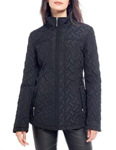 s p y m womens diamond quilted jacket lightweight padding coat with pockets, regular and plus size
