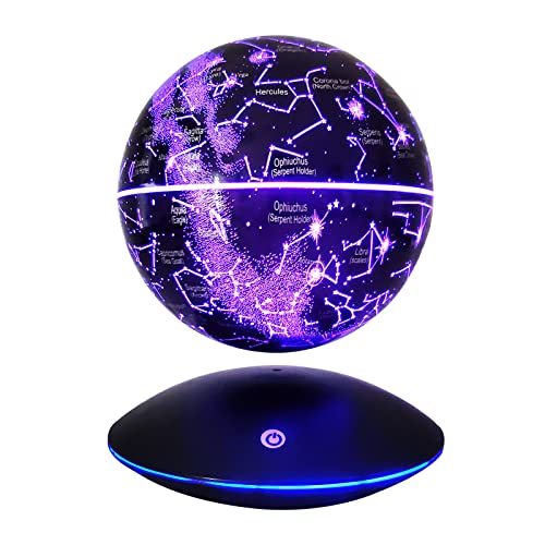 HCNT Levitating Light Globe Magnetic Floating Night Light Constellation Ball Unique Levitation Bedside Star Globe Table Lamp Creative LED Starlight Ball with UFO Base for Office Bedroom Home Decor