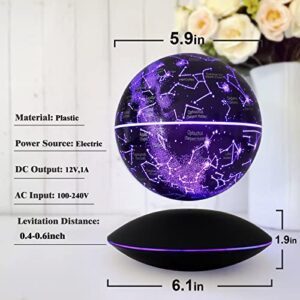 HCNT Levitating Light Globe Magnetic Floating Night Light Constellation Ball Unique Levitation Bedside Star Globe Table Lamp Creative LED Starlight Ball with UFO Base for Office Bedroom Home Decor